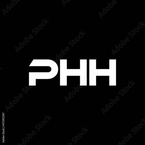 PHH letter logo design with black background in illustrator, vector logo modern alphabet font overlap style. calligraphy designs for logo, Poster, Invitation, etc. 