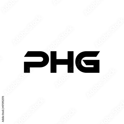 PHG letter logo design with white background in illustrator, vector logo modern alphabet font overlap style. calligraphy designs for logo, Poster, Invitation, etc. 