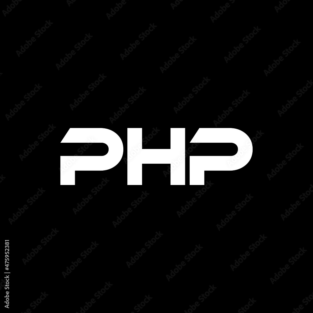PHP letter logo design with black background in illustrator, vector ...