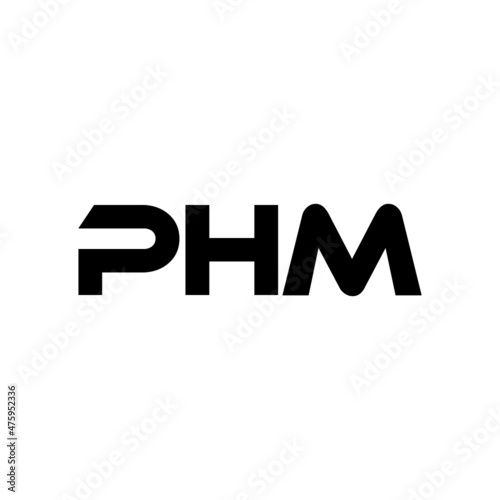 PHM letter logo design with white background in illustrator, vector logo modern alphabet font overlap style. calligraphy designs for logo, Poster, Invitation, etc. 