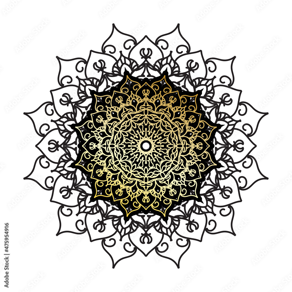 Naklejka premium Vector round abstract circle. Luxury Mandala style