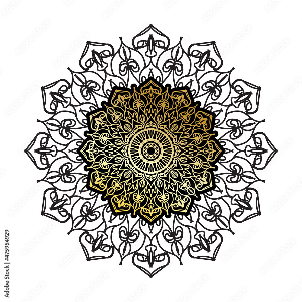 Naklejka premium Vector round abstract circle. Luxury Mandala style