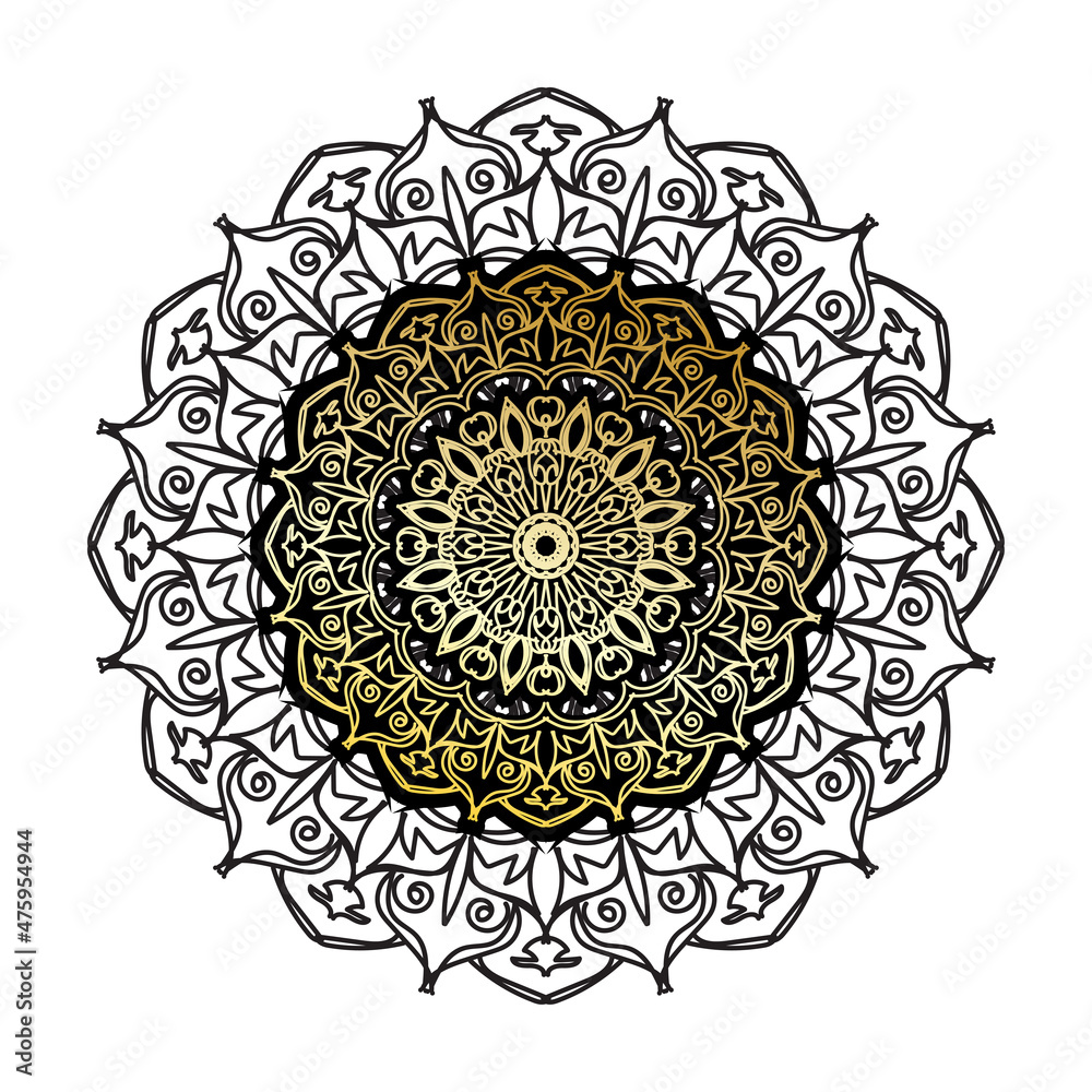 Naklejka premium Vector round abstract circle. Luxury Mandala style