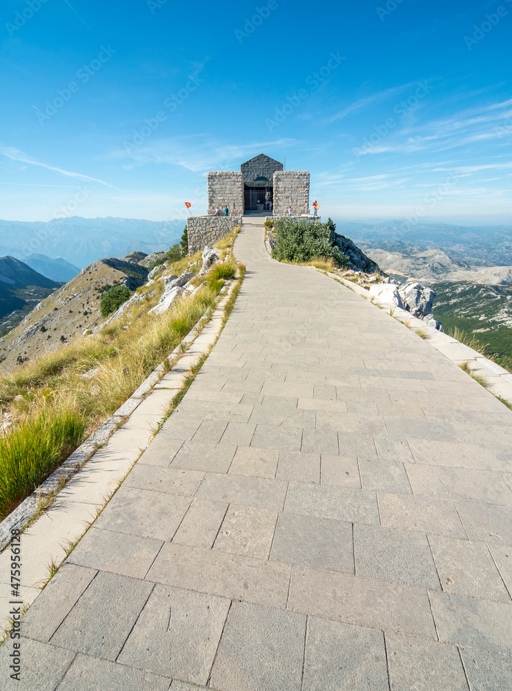 Pathway to the summit of Mount Lovcen and Mausoleum of Njegos,Lovcen National park,Montenegro.