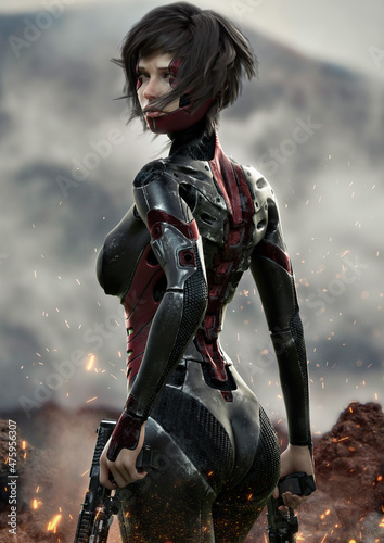 Photography A sci fi assassin completing her task , turning her attention to her next target
