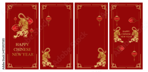 social media story vector design as a Chinese New Year greeting for use for all social media