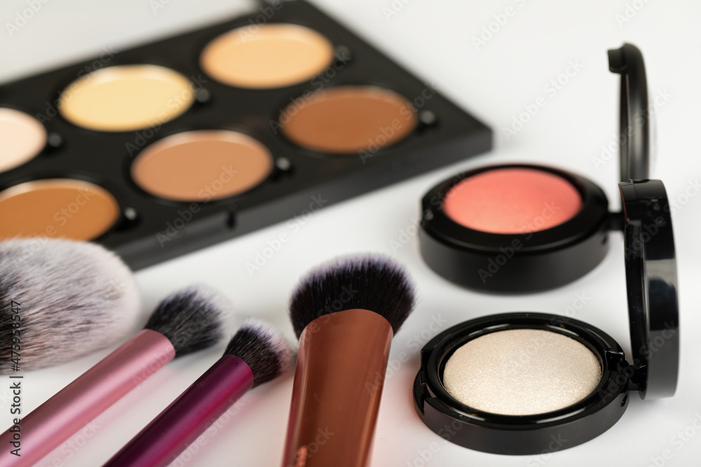 Make up products and accessories close up Make up products and accessories close up