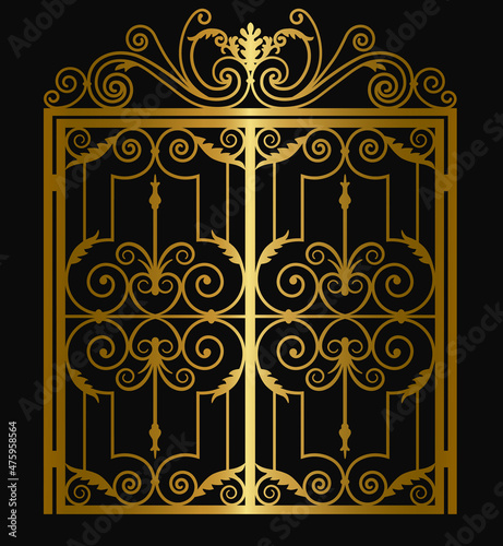golden wrought iron gates