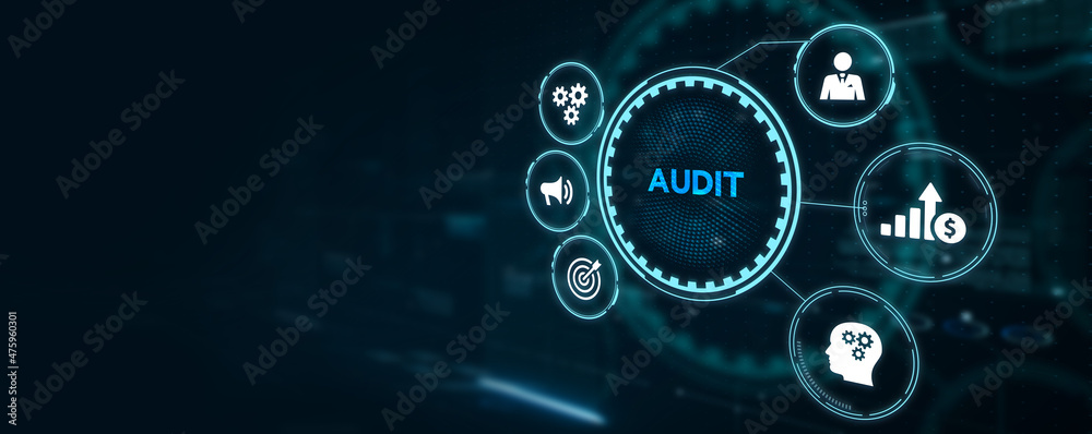 Business, Technology, Internet and network concept. Audit business and finance concept. 3d illustration Business, Technology, Internet and network concept. Audit business and finance concept. 3d illustration