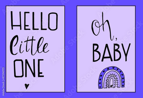 Baby design set hello little one oh baby