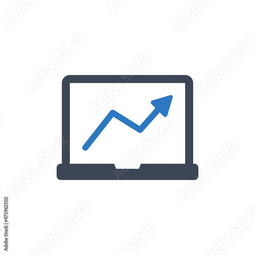 Data statistics icon vector graphic