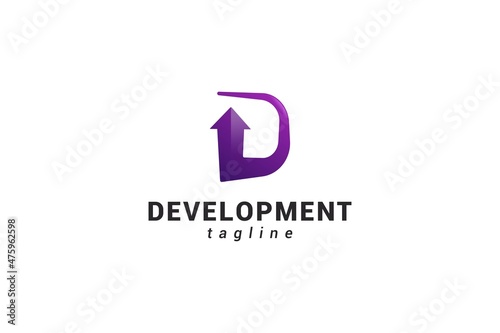 Letter D creative purple colour development logo