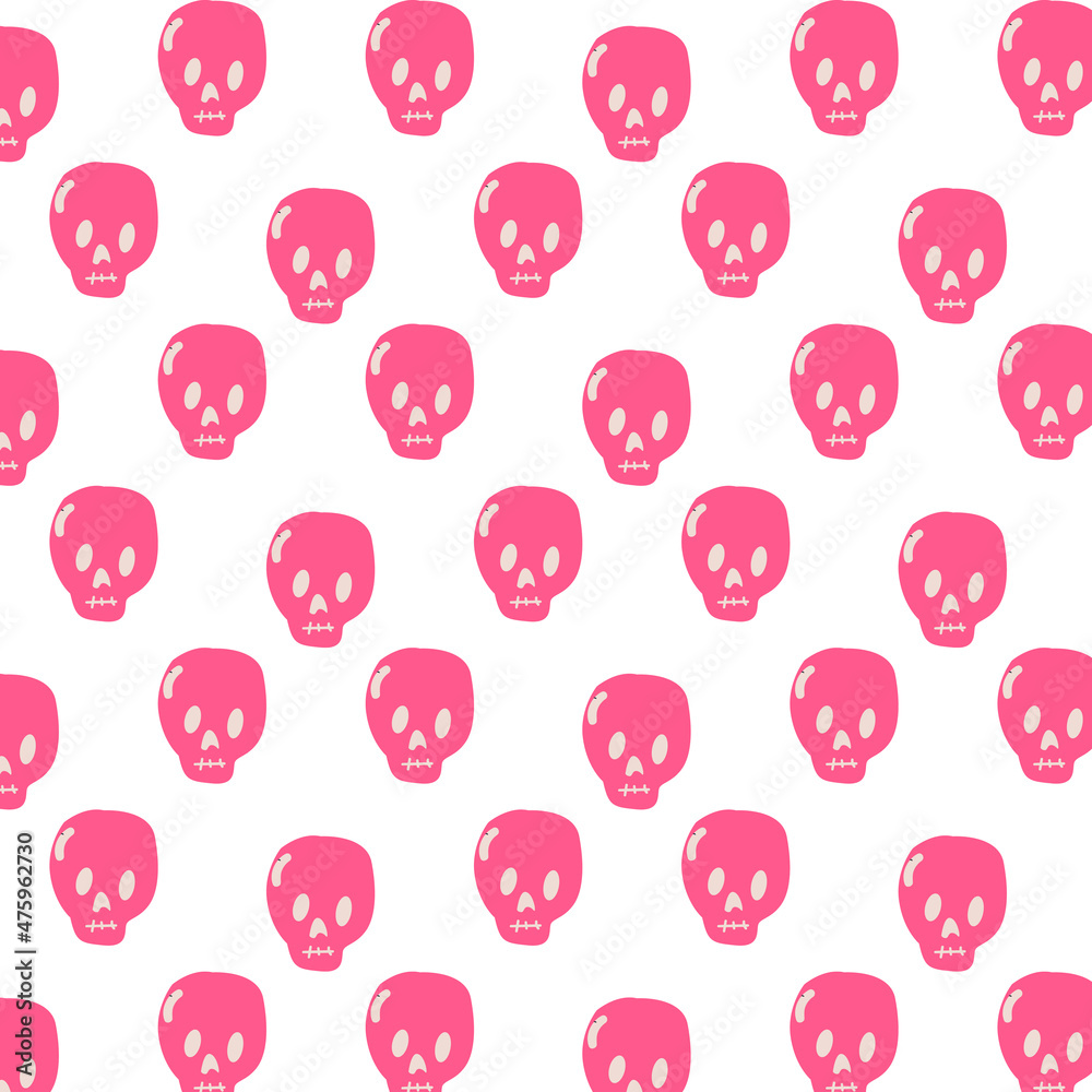 Retro pattern with pink skulls, great design for any purpose. Vintage pink print. Horror wallpapers. Isolated white background. Blue background. Modern design concept. Retro pattern with pink skulls, great design for any purpose. Vintage pink print. Horror wallpapers. Isolated white background. Blue background. Modern design concept.