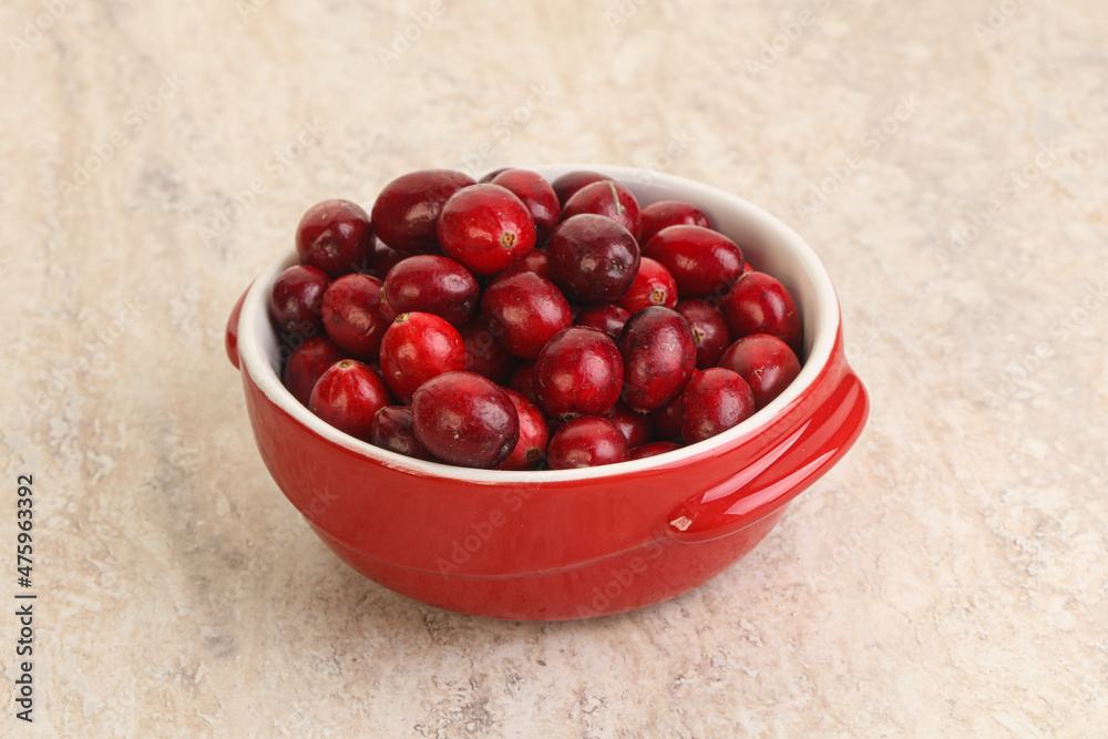Ripe sweet tasty cranberry in the bowl Ripe sweet tasty cranberry in the bowl
