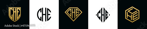 Initial letters CHE logo designs Bundle photo