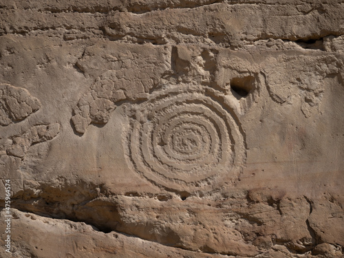 Chaco Culture National Historic Park Spiral or Circular Petroglyph photo
