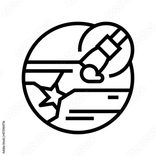 laminate floor repair line icon vector. laminate floor repair sign. isolated contour symbol black illustration