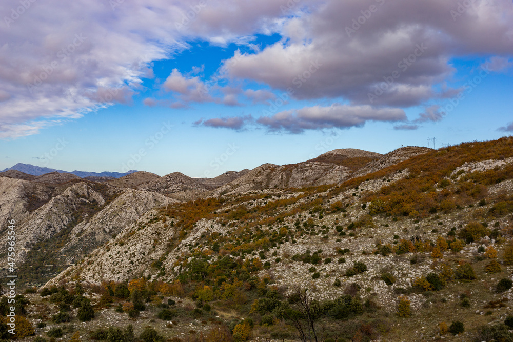 Fototapeta premium Scenic view of Croatian mountains.
