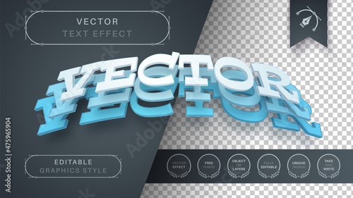 Blue Layers - Editable Text Effect, Font Style