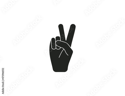 Gesture, hand, peace icon. Vector illustration. Flat design.
