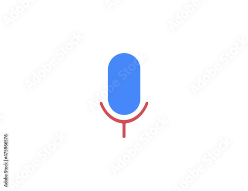 Mic, microphone, voice search. Vector illustration. Flat design.