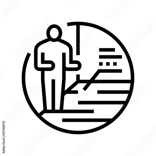 consultation of renovation service worker line icon vector. consultation of renovation service worker sign. isolated contour symbol black illustration