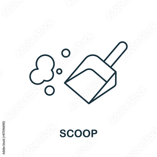 Scoop icon. Line element from cleaning collection. Linear Scoop icon sign for web design, infographics and more.