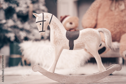 Canvas Print Weihnachtsdeko Xmas Schaukelpferd