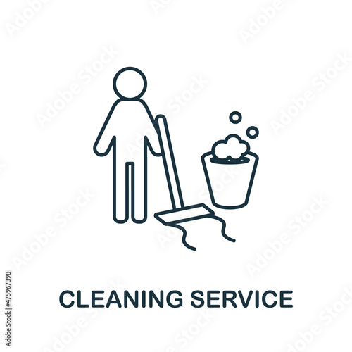 Cleaning Service icon. Line element from cleaning collection. Linear Cleaning Service icon sign for web design, infographics and more.
