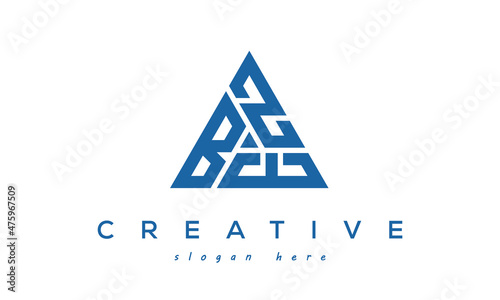 BZE Initials Triangle Logo Vector Letters photo