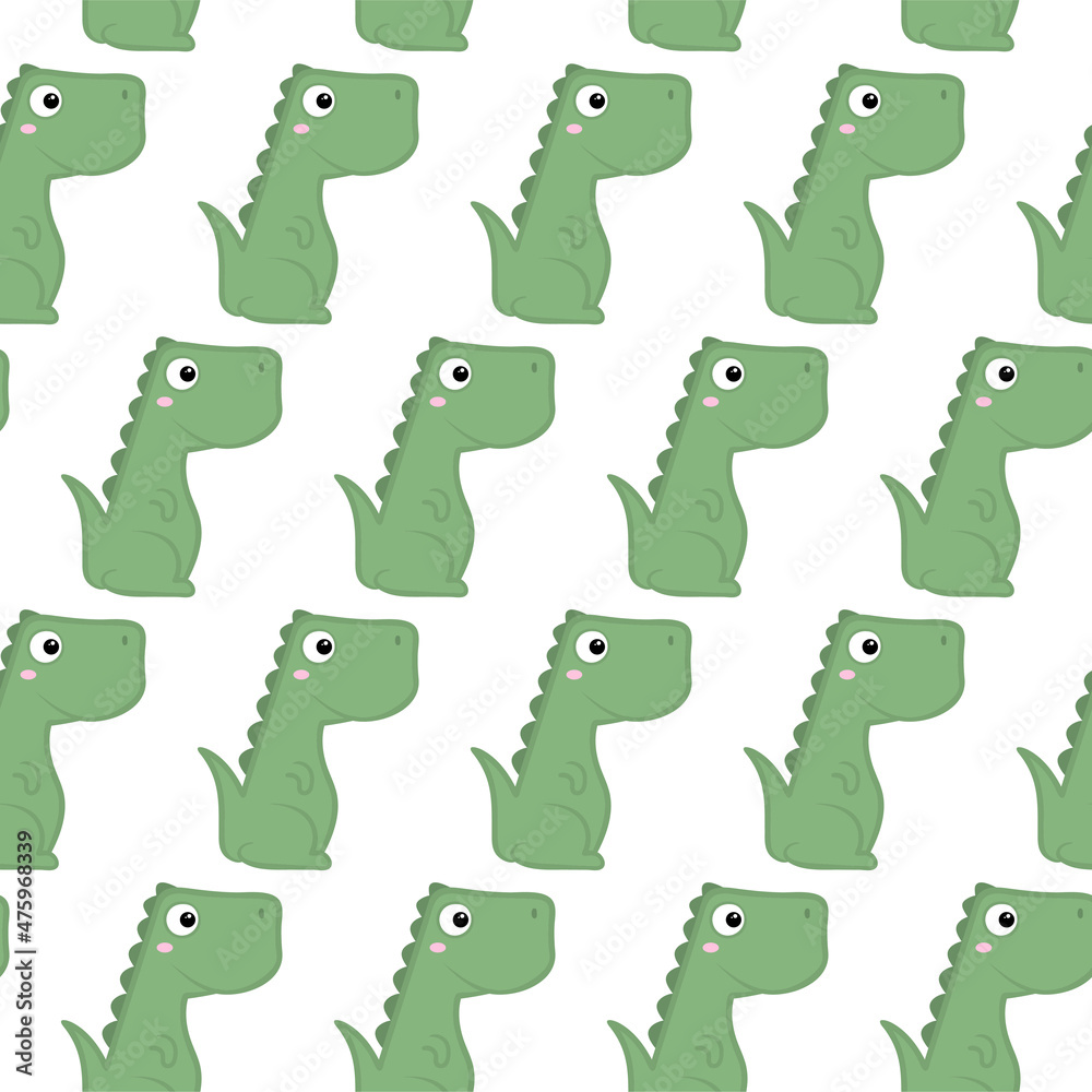 Cute dinosaur Pattern. Cartoon animal background for kids, textile, pattern fabric, wallpaper.