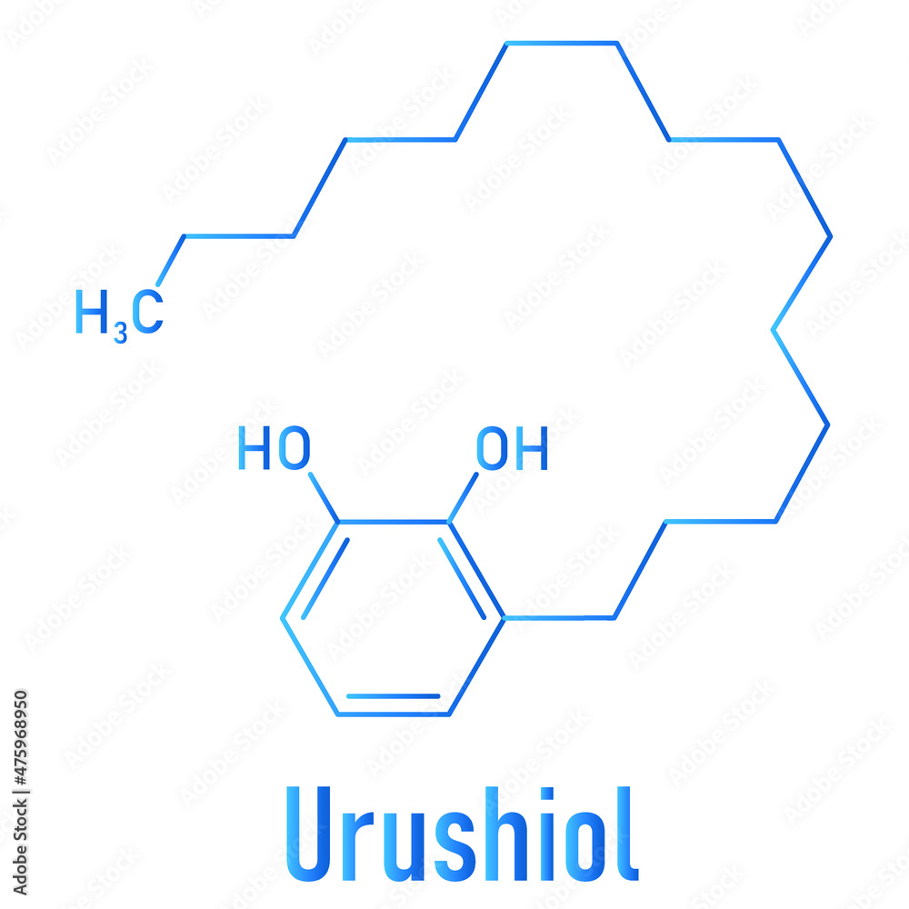 Vecteur Stock Urushiol poison ivy allergen molecule. Also present in