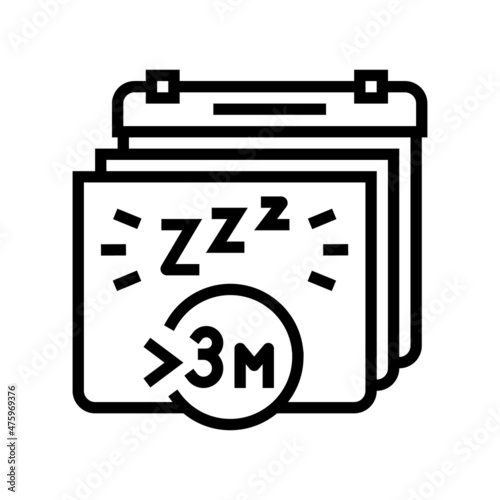 chronic insomnia line icon vector. chronic insomnia sign. isolated contour symbol black illustration