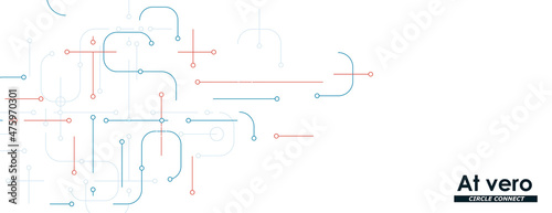 Business circuit drawing communication. Vector innovation connect circles. Digital dot elements