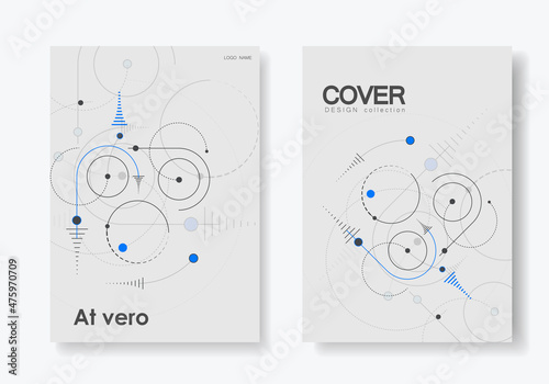 Vector graphic circle lines connection. Modern dotted design. Technological pattern. Rounded scheme shapea style