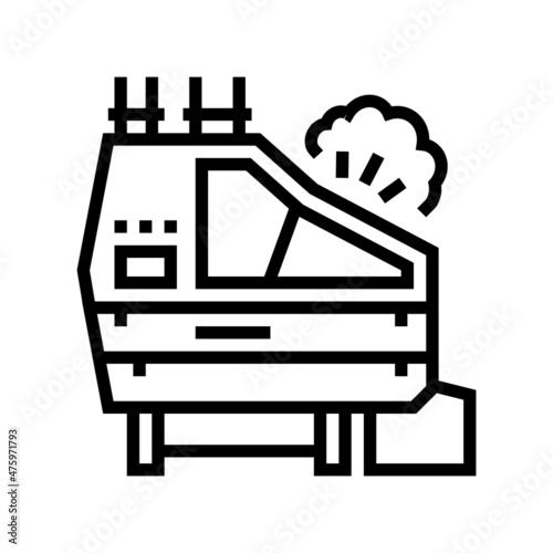 partial de-stoner machine factory line icon vector. partial de-stoner machine factory sign. isolated contour symbol black illustration
