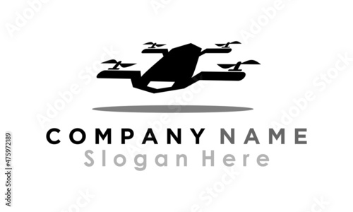 icon flying drone logo vector