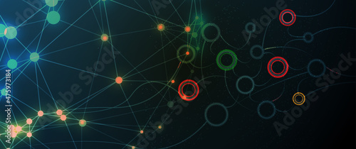 Neural network concept. Connected cells with links. High technology process. Abstract background