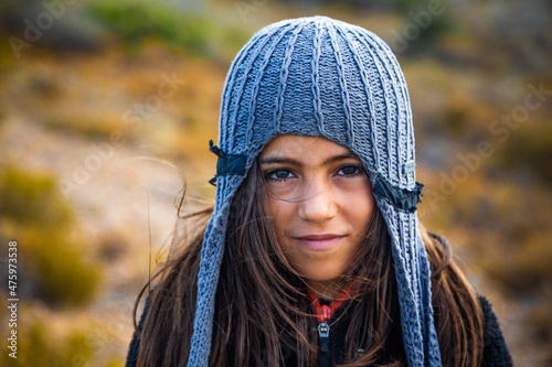 Portrait of boy with woolen hat