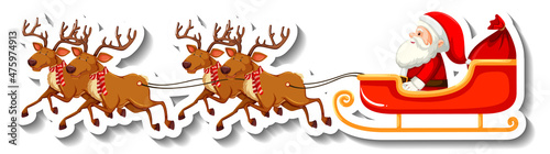 Santa Claus on sleigh with reindeer