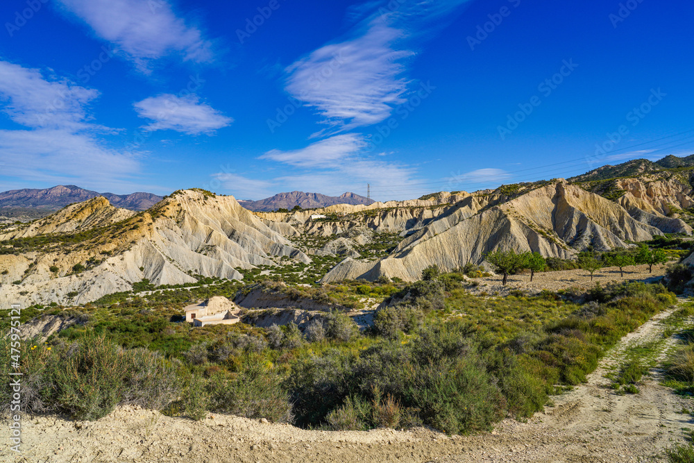 The Badlands of Abanilla and Mahoya near Murcia in Spain