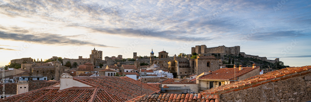 Medieval town of Trujillo at sunset, Extremadura, Spain