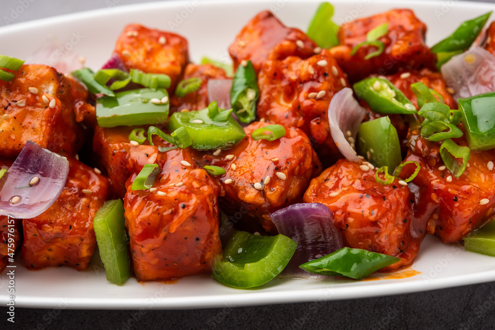 Chilli paneer starter food from India Chilli paneer starter food from India