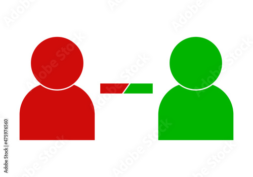 Icono de personas en conflicto con necesidad de mediación. 