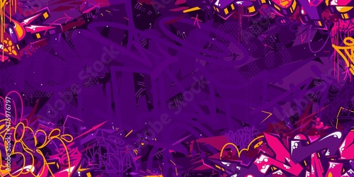 Colorful Hip Hop Street Art Graffiti Style Abstract Urban Calligraphy Vector Illustration Background Art