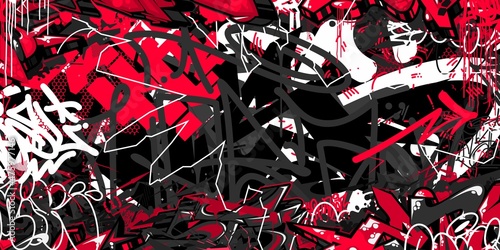 Black Red And White Abstract Hip Hop Street Art Graffiti Style Urban Calligraphy Vector Illustration Background Art