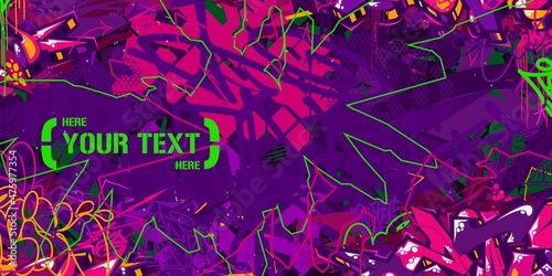 Abstract Hip Hop Street Art Graffiti Style Urban Calligraphy Vector Illustration Background Art