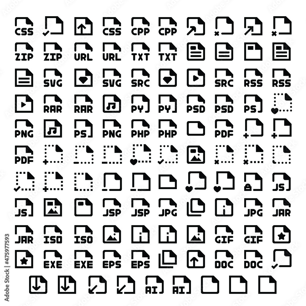 Obraz premium web file labels icon set Vector