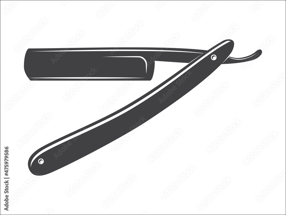 Old straight razor isolated on a white background illustration Old straight razor isolated on a white background illustration