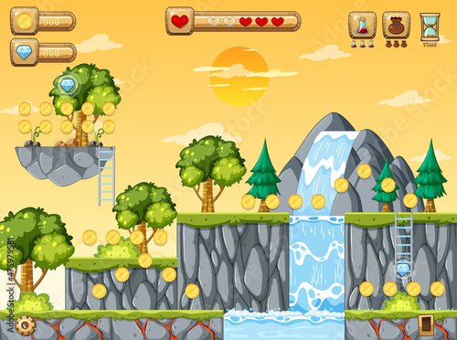 Game Template Nature Forest Scene